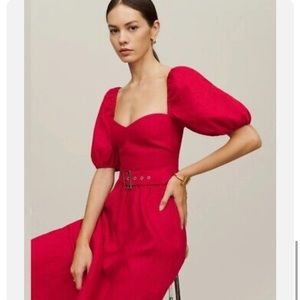 Reformation Tien Linen Midi Dress - RARE